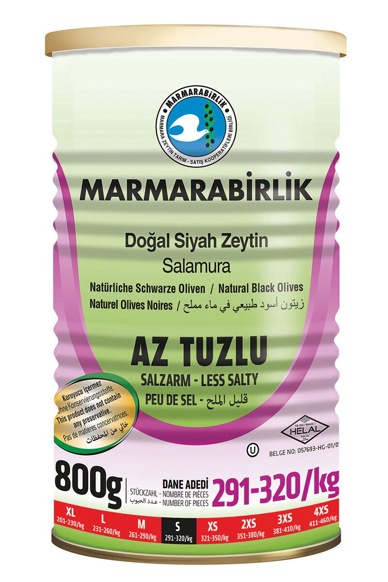 Marmara Birlik Zeytin 800 Gr Hususi Az Tuzlu 291-320 Tnk.