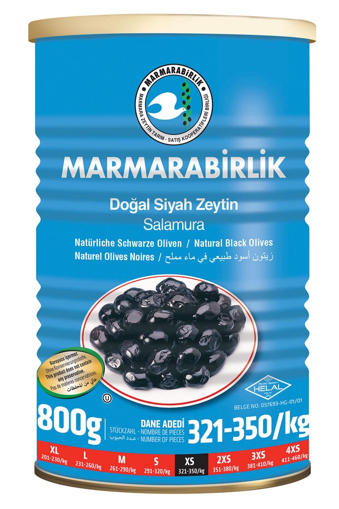 Marmara Birlik Zeytin 800 Gr Ekstra Tnk.321-350