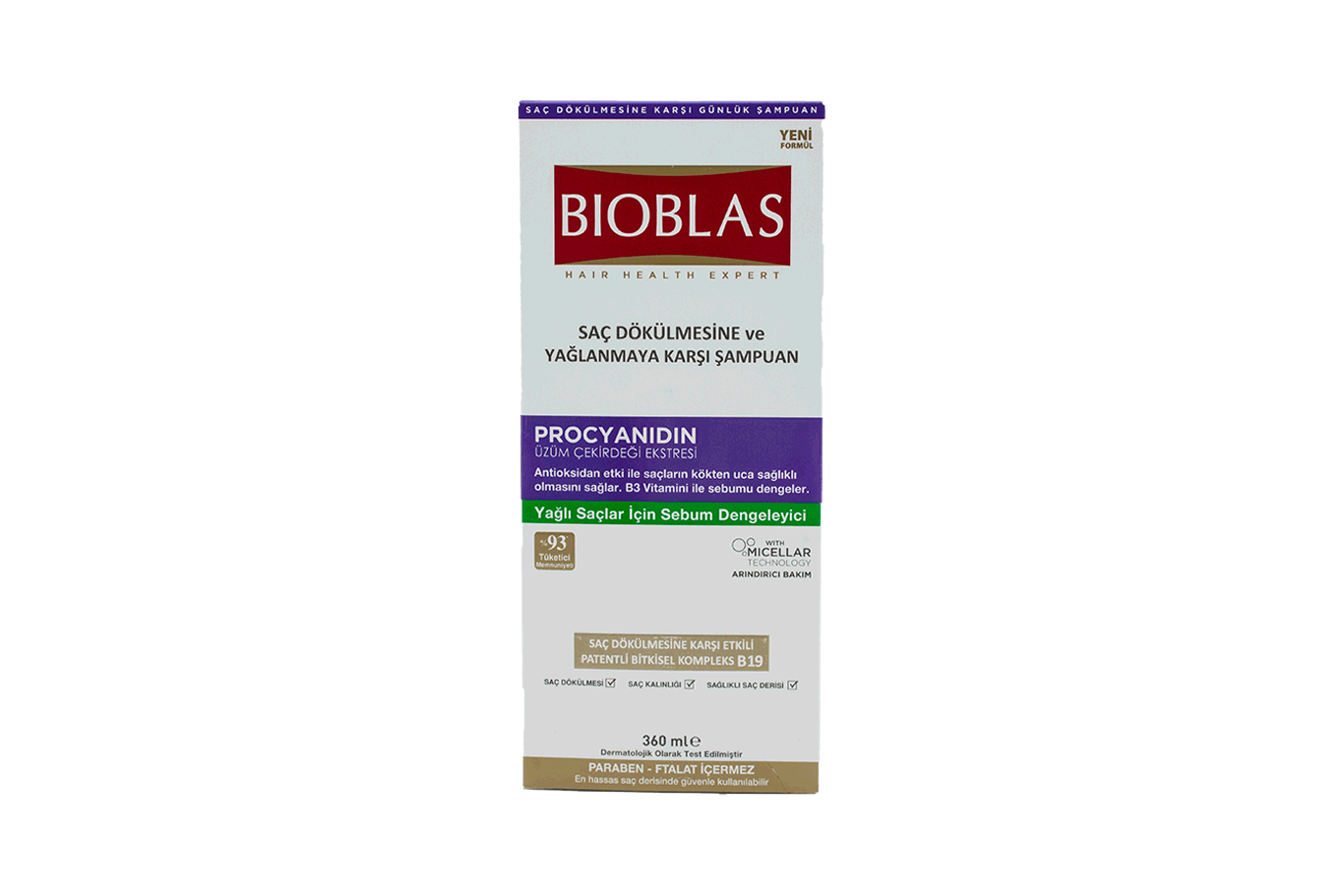 Bioblas Şampuan 360 Ml Yağlanmaya Karşı B3 Vitamini