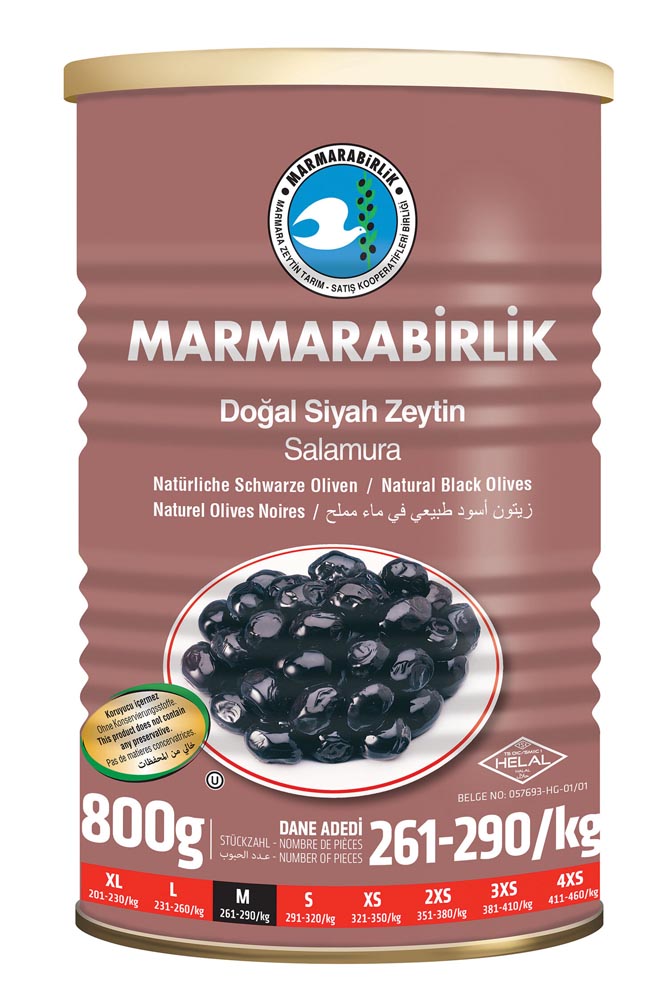 Marmara Birlik Zeytin 800 Gr Süper Tnk.M 261-290 Sulu