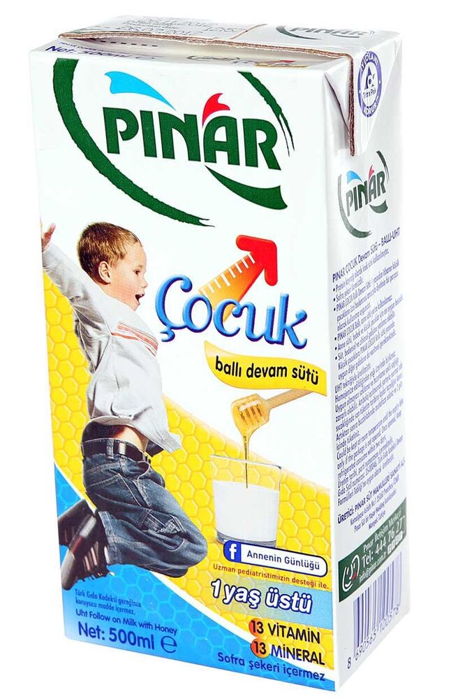 Pınar Süt 500 Ml Çocuk Ballı Devam Sütü 1 Yaş Üstü