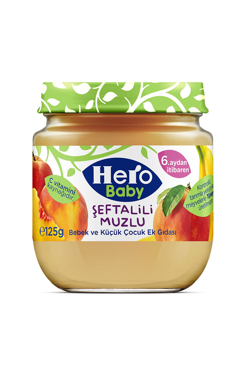 Hero Baby Kavanoz 120 Gr Şeftali-Muz Püresi