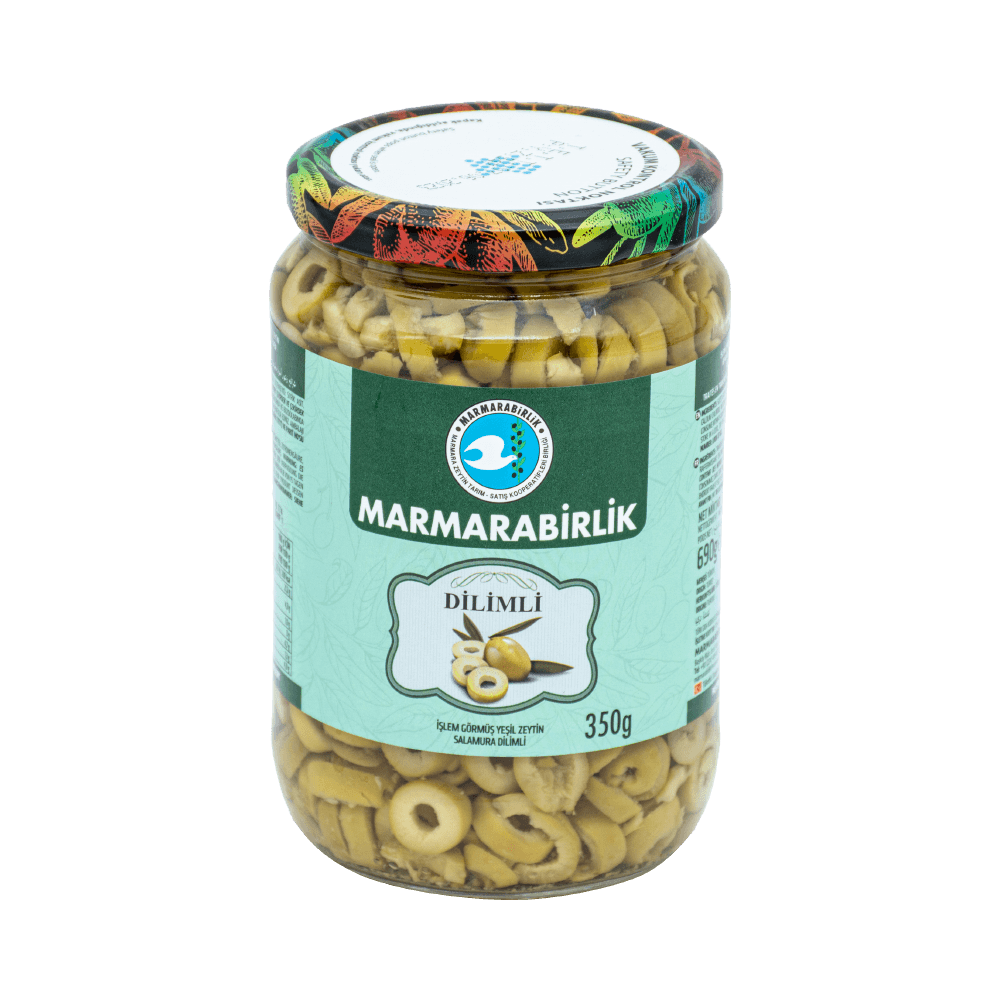 Marmara Birlik Zeytin 350 Gr Dilimli Yeşil Cam