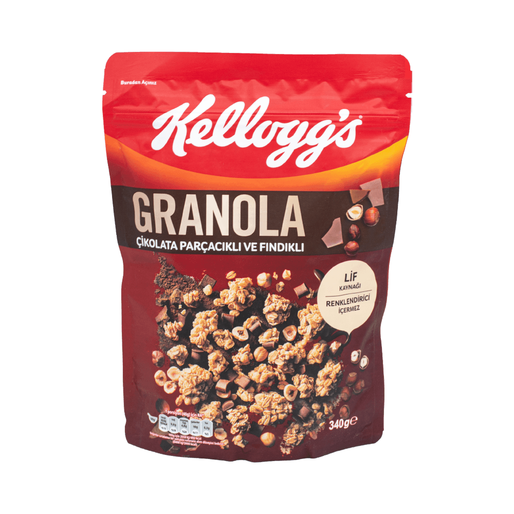 Kellogs Granola 340 Gr Çikolata Parçacıklı ve Fındıklı