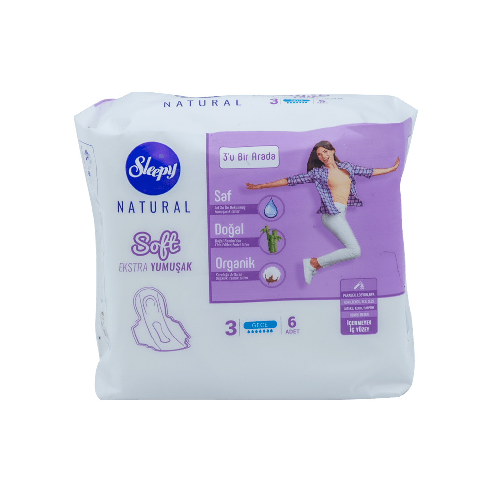 Sleepy Ultra Tekli Ekstra Soft 6'lı Gece Natural