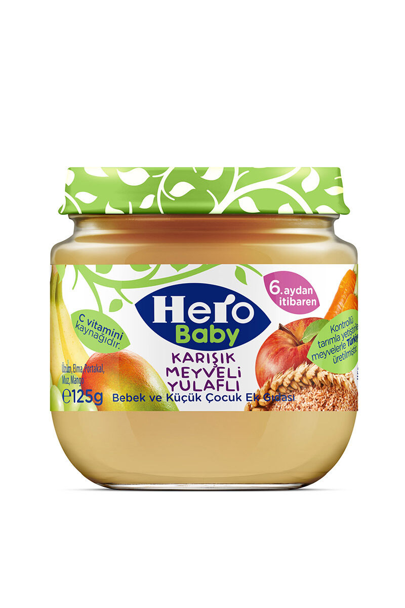 Hero Baby Kavanoz 120 Gr Karışık Meyve-Yulaflı Püre