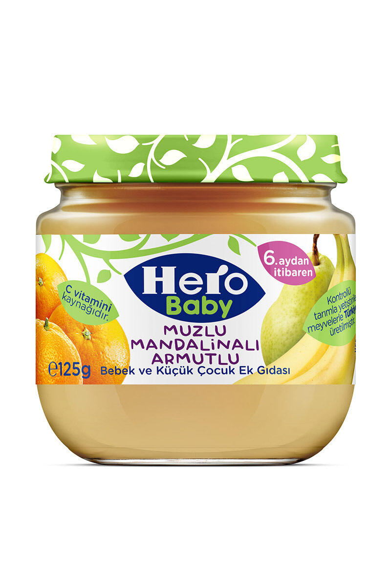 Hero Baby Kavanoz 125 Gr Muz-Mandalina -Armut Püre