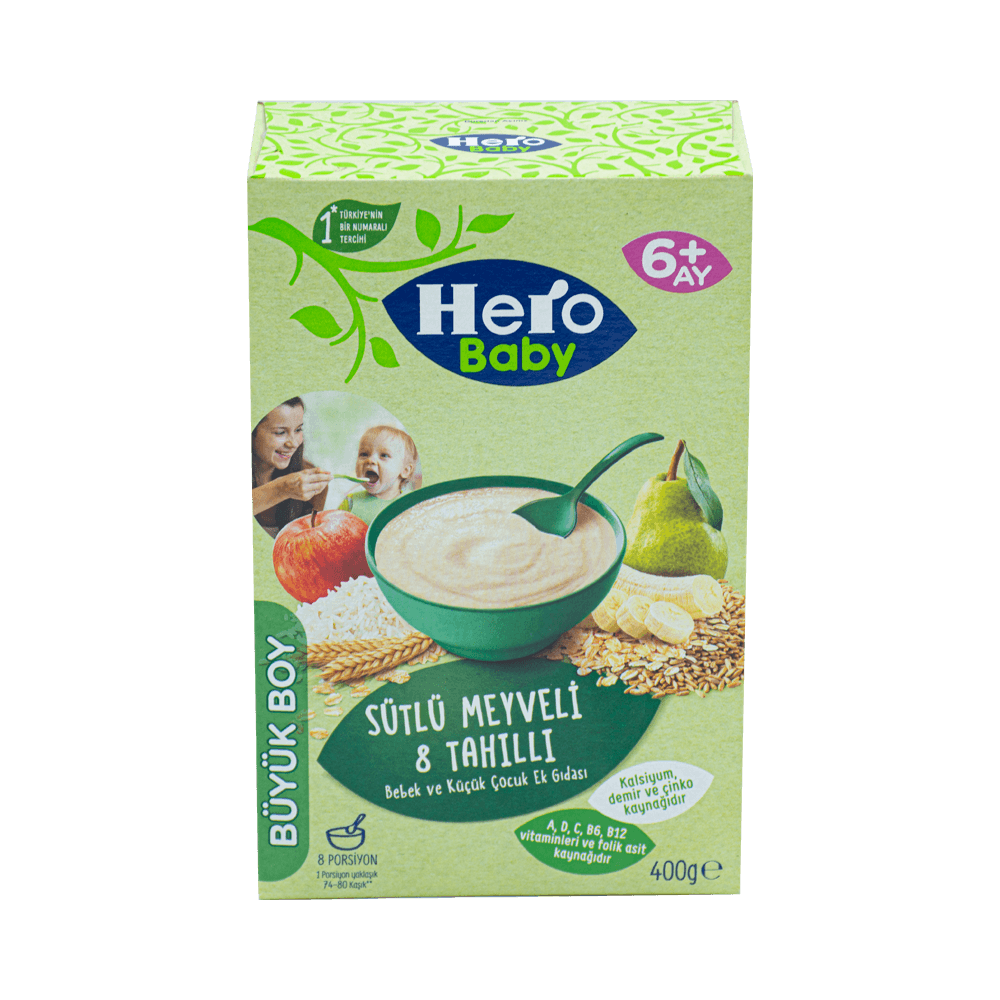 Hero Baby Sütlü 400 Gr Meyveli 8 Tahıllı