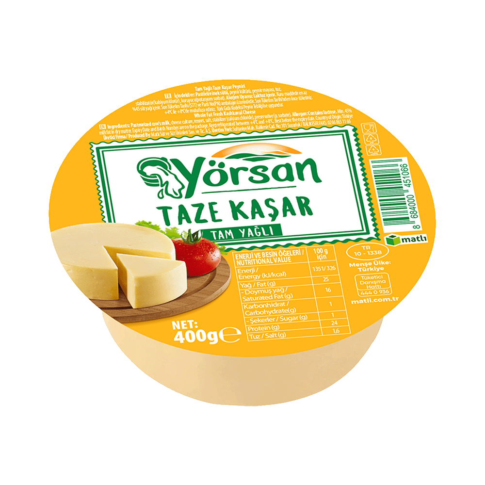 Yörsan Kaşar 400 Gr Tam Yağlı