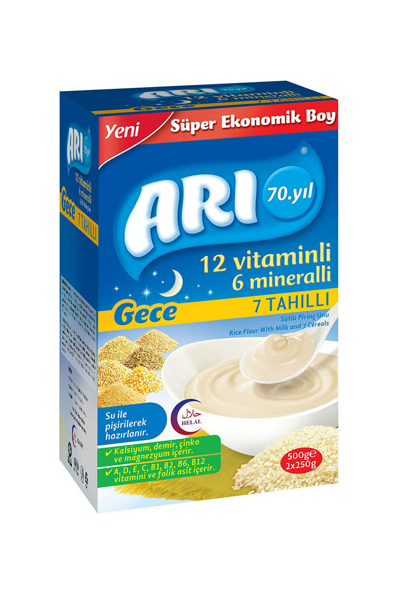 Arı Sütlü 500 Gr Gece 7 Tahıllı 12 Vitamin 6 Mineral