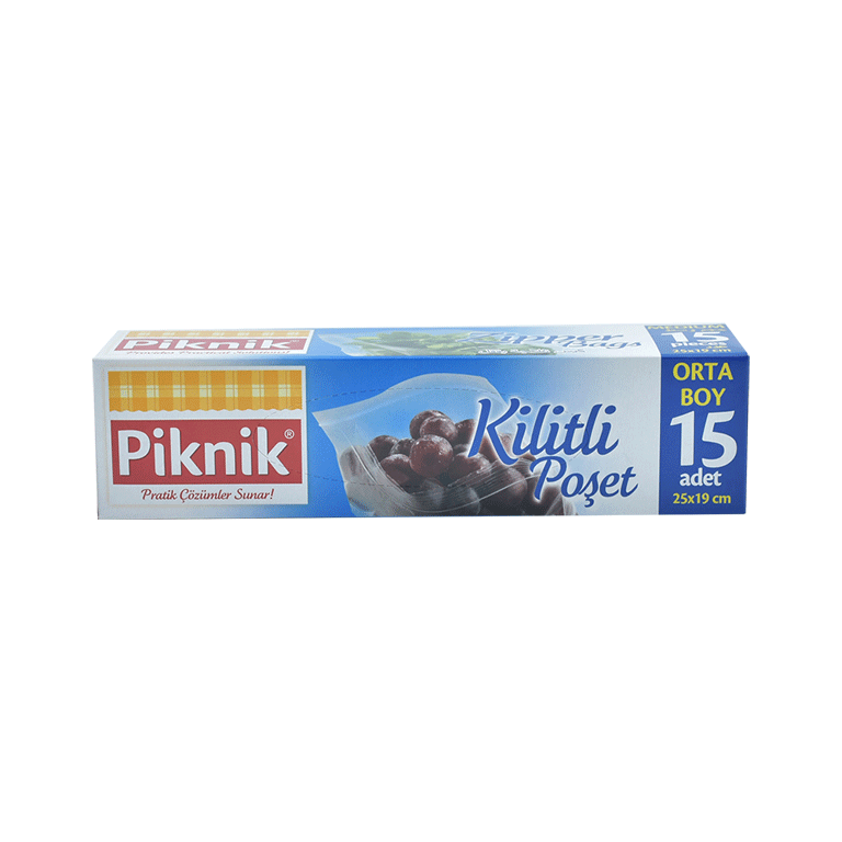 Piknik Kilitli Poşet Orta 12'li 25x19 cm 1403-P