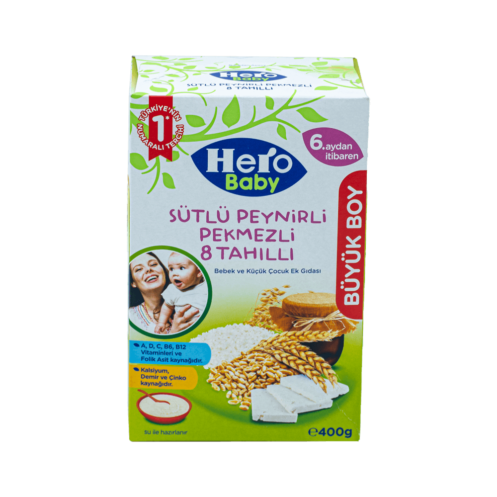 Hero Baby Sütlü 400 Gr Peynirli Pekmezli 8 Tahıllı