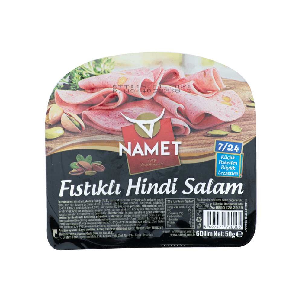 Namet 7/24 Salam 6 Dilim 50 Gr Hindi Fıstıklı