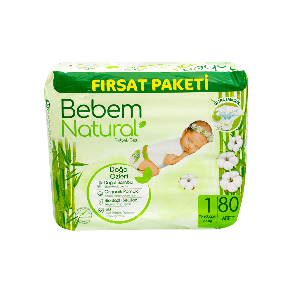 Bebem Natural Fırsat Pk.Yenidoğan 64'lü 2-5 kg