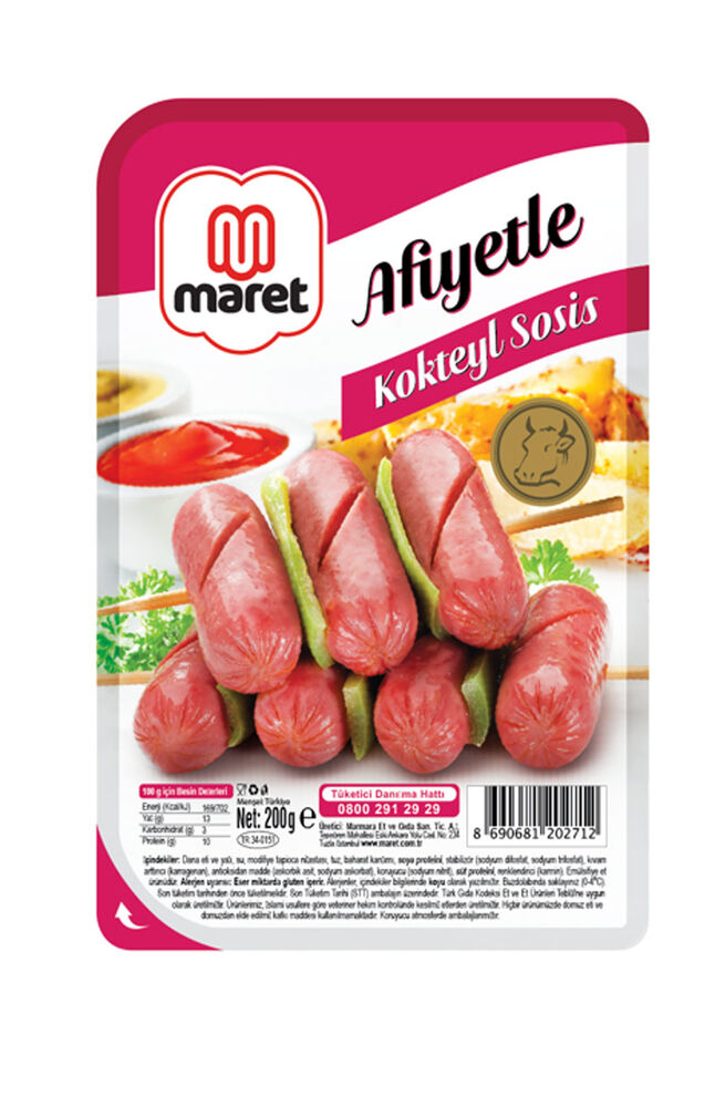 Maret Sosis Kokteyl 200 Gr %100 Dana