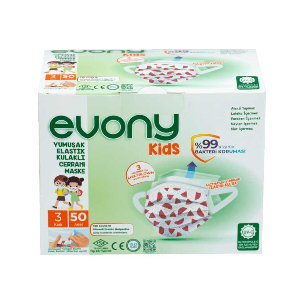 Evony Cerrahi Maske Lastikli 50'li Kids