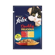 Felix Çifte Lezzet Kedi Maması Sığır ve Tavuk Etli 85 gr